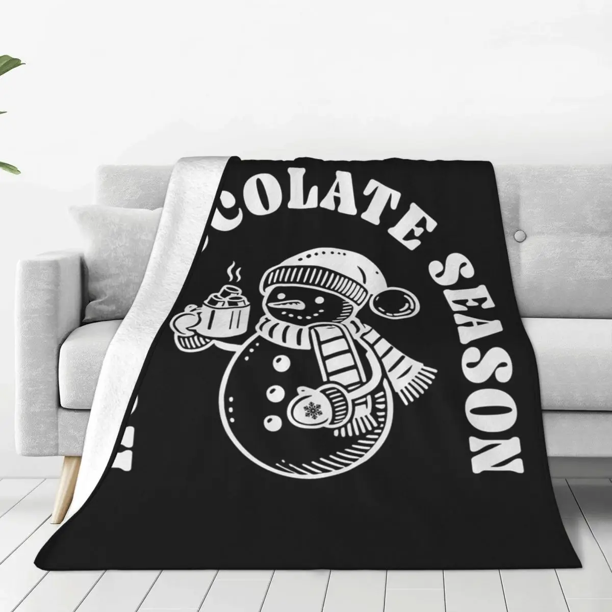 Hot Chocolate Season Blanket Fleece Multi-function Sofa Throw Blankets For Home Bedroom Office Throws Bedspread Quilt