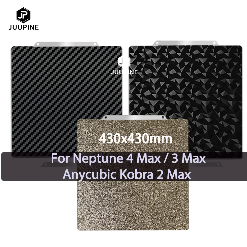 For Neptune 4 Max Build Plate 430x430 Kobra 2 Max Build Plate Pei 430x430 Plate for Neptune 3 Max Pei Peo Pet Double Sided Bed