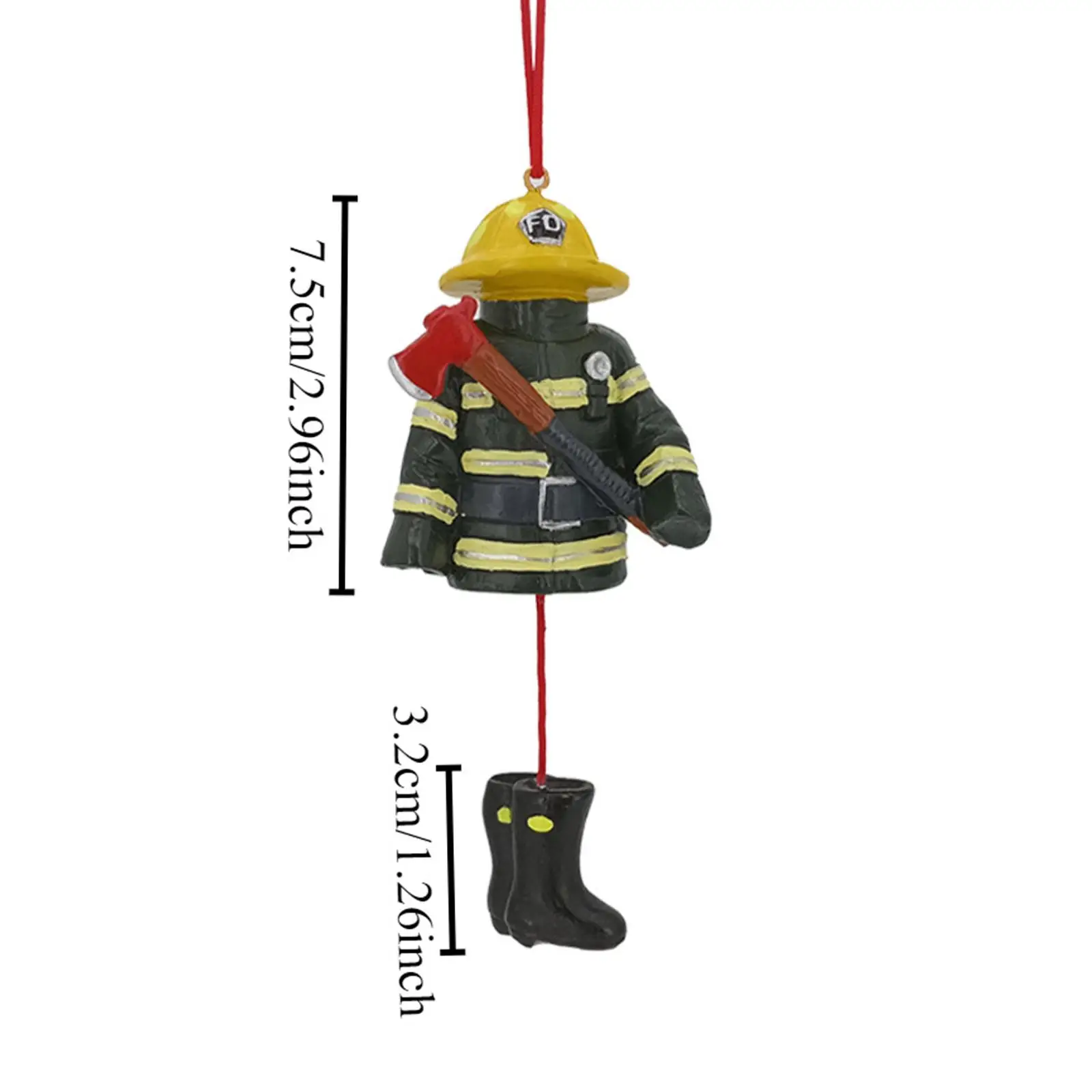 Christmas Firefighter Pendant Christmas Ornament for Home Bedroom Wedding