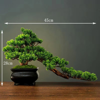 DIY Potted Bonsai for Home Decoration, False Tree, Living Room, Chinese Style, Hotel Porch Landscape, Green Plant Decoration