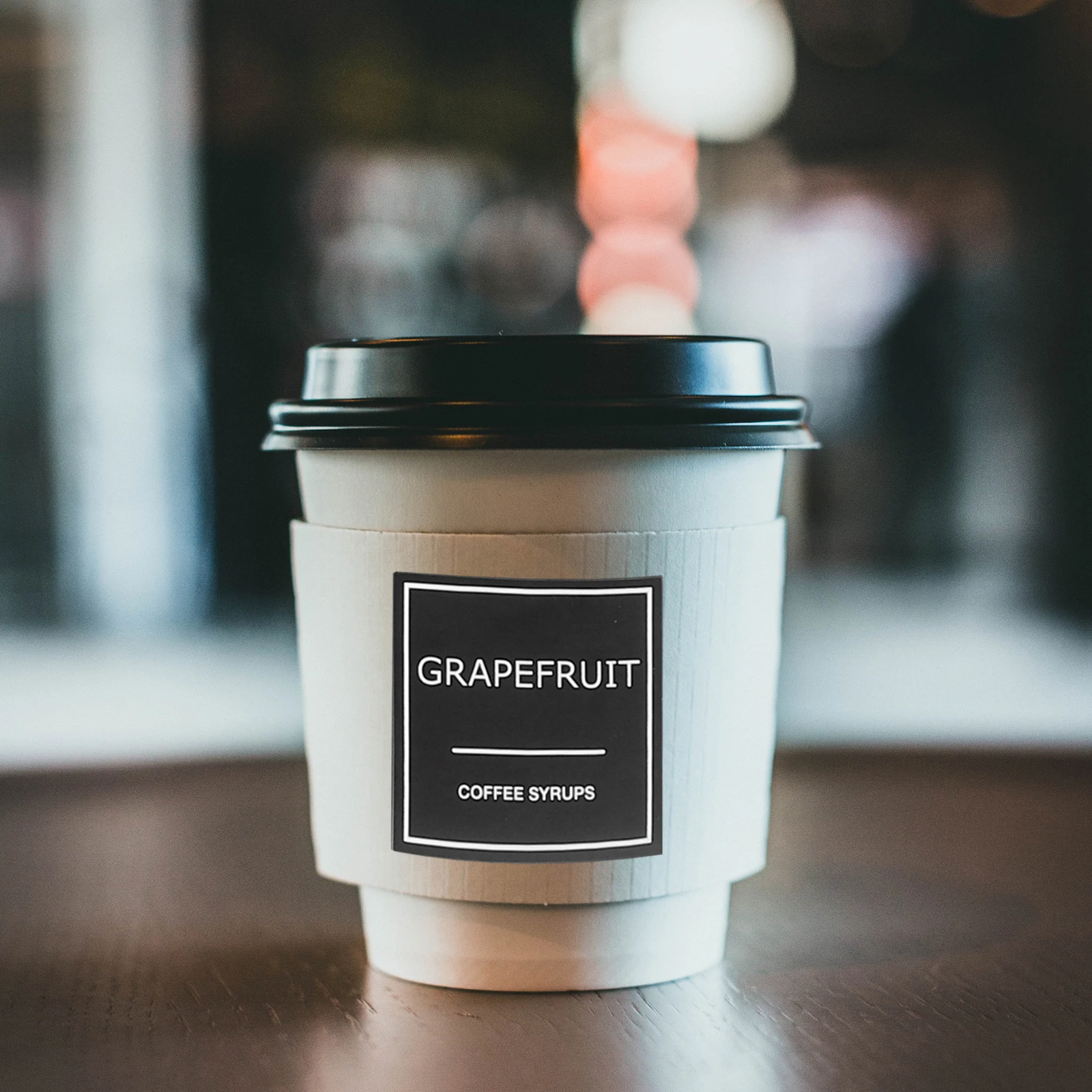 36 Waterproof Coffee Labels 25 Inch Syrup Stickers Removable PVC Kitchen Tags Blackboard Design Reusable Bottle Decals