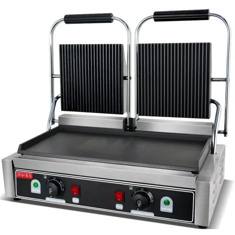 Máquina eléctrica antiadherente para parrilla de carne/panini con parrilla de doble contacto