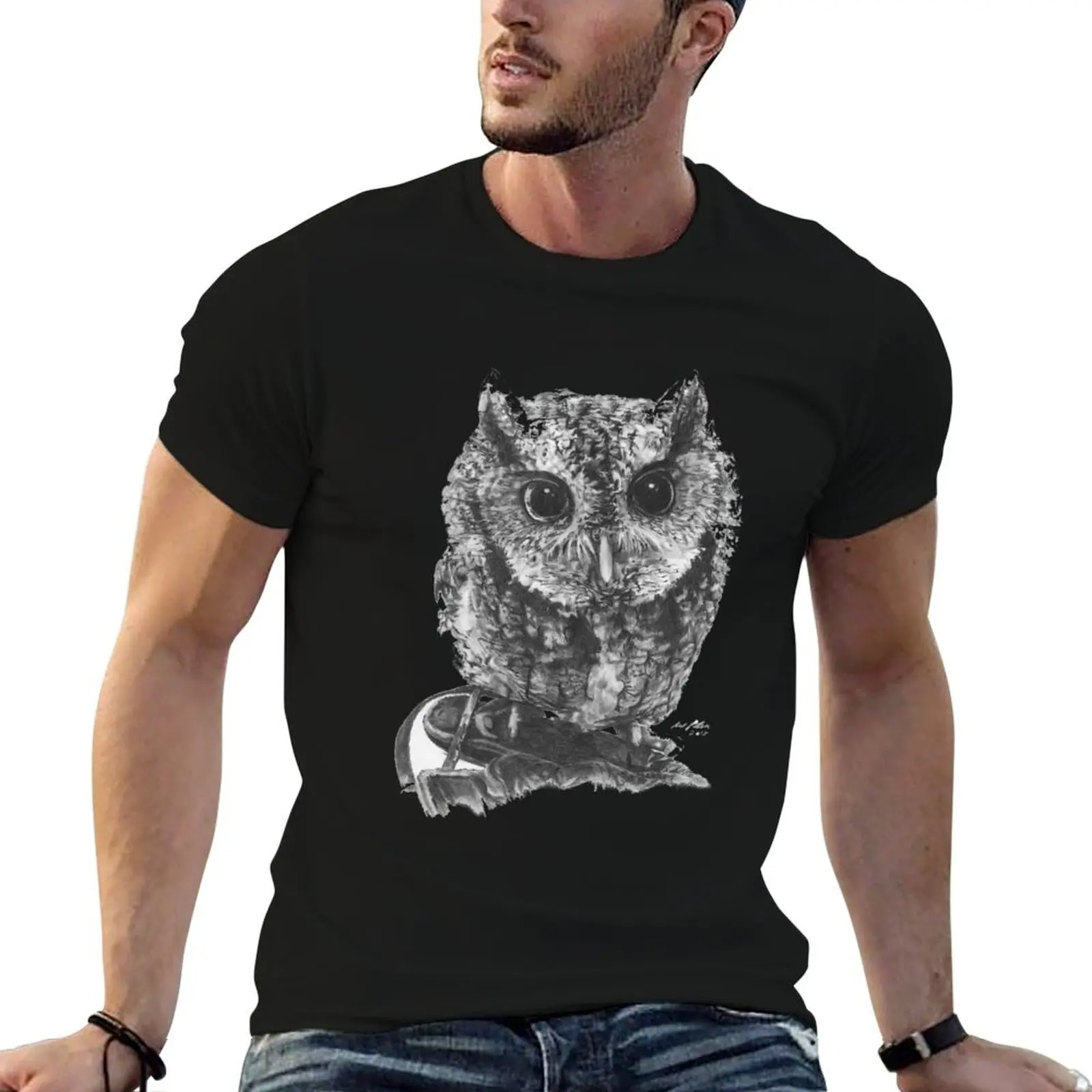 Eastern Screech Owl T-Shirt Plus Size Gym Sports T-Shirt