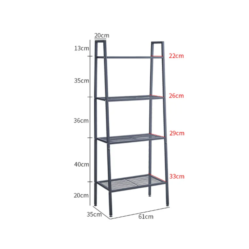 Metal trapezoidal shelf kitchen multi-layer storage rack toilet bathroom storage rack floor-to-ceiling bedroom bookshelf