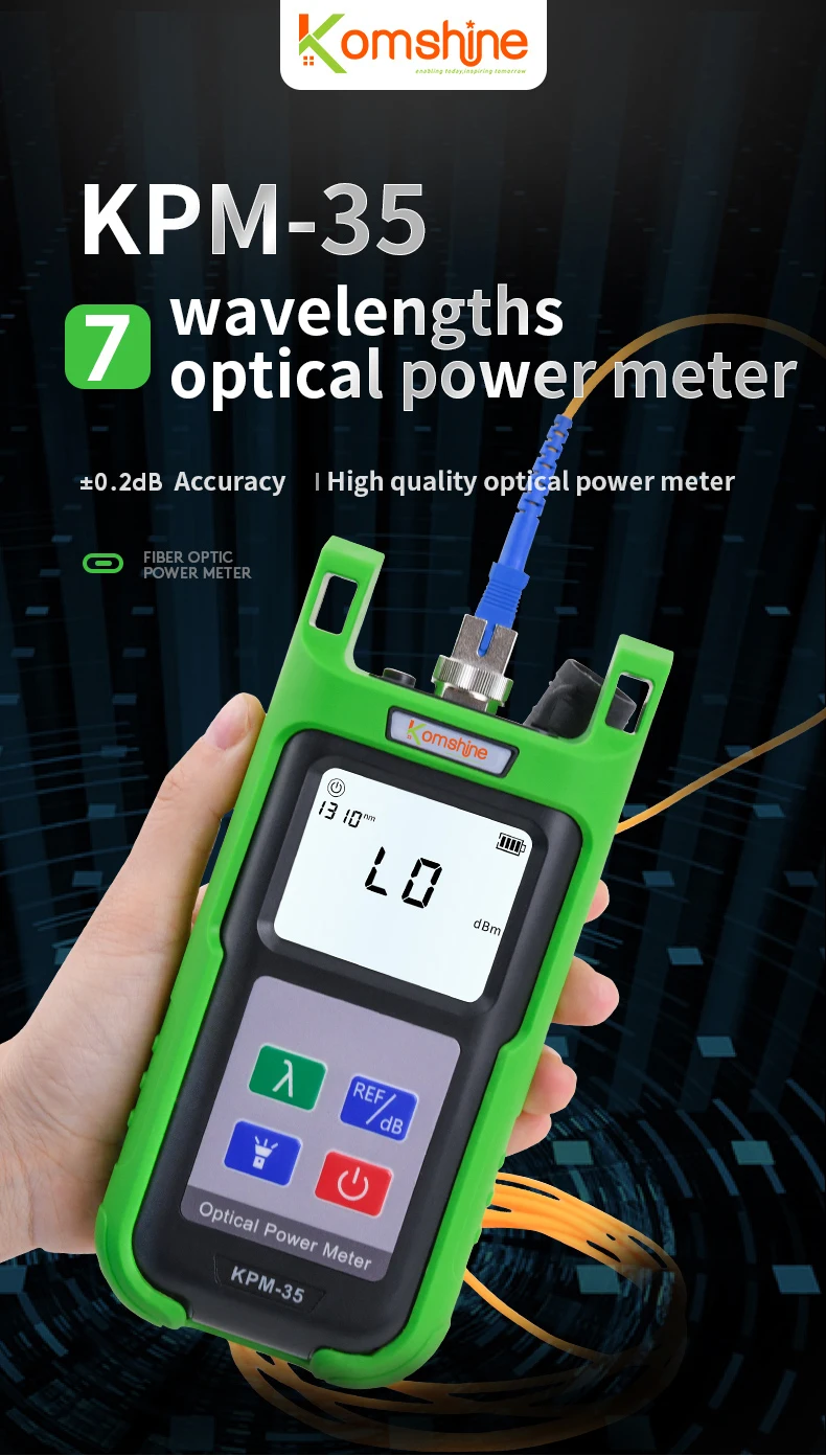 Imagem -02 - Komshine-fiber Optic Power Meter Cabo Tester Singlemode Fonte de Luz Óptica Kpm35 Ftth Kls-35 1310 1550nm