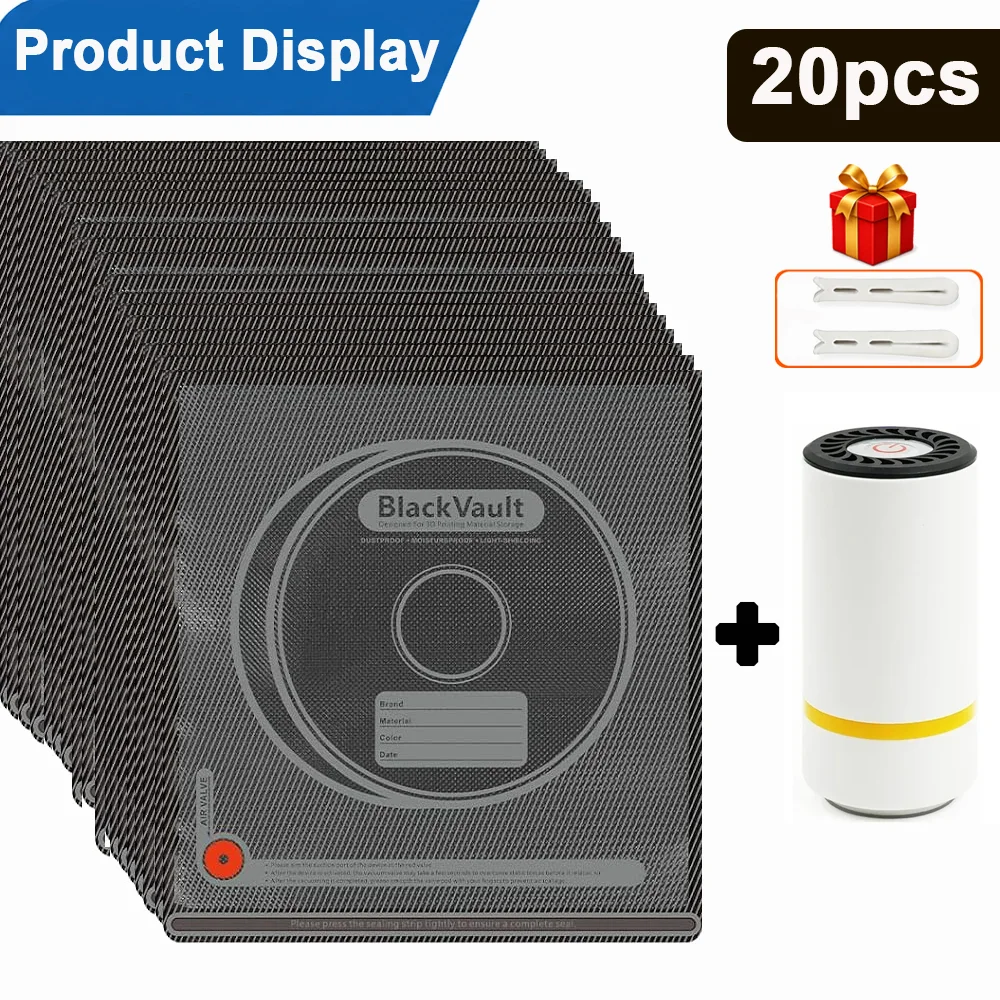 3D-Filament Vakuum-Aufbewahrungsbeutel-Set Lichtundurchlässige Wiederverwendbare Versiegelungsbeutel Staubdicht Feuchtigkeitsbeständig für PLA PETG ABS TPU ASA PA PC DP