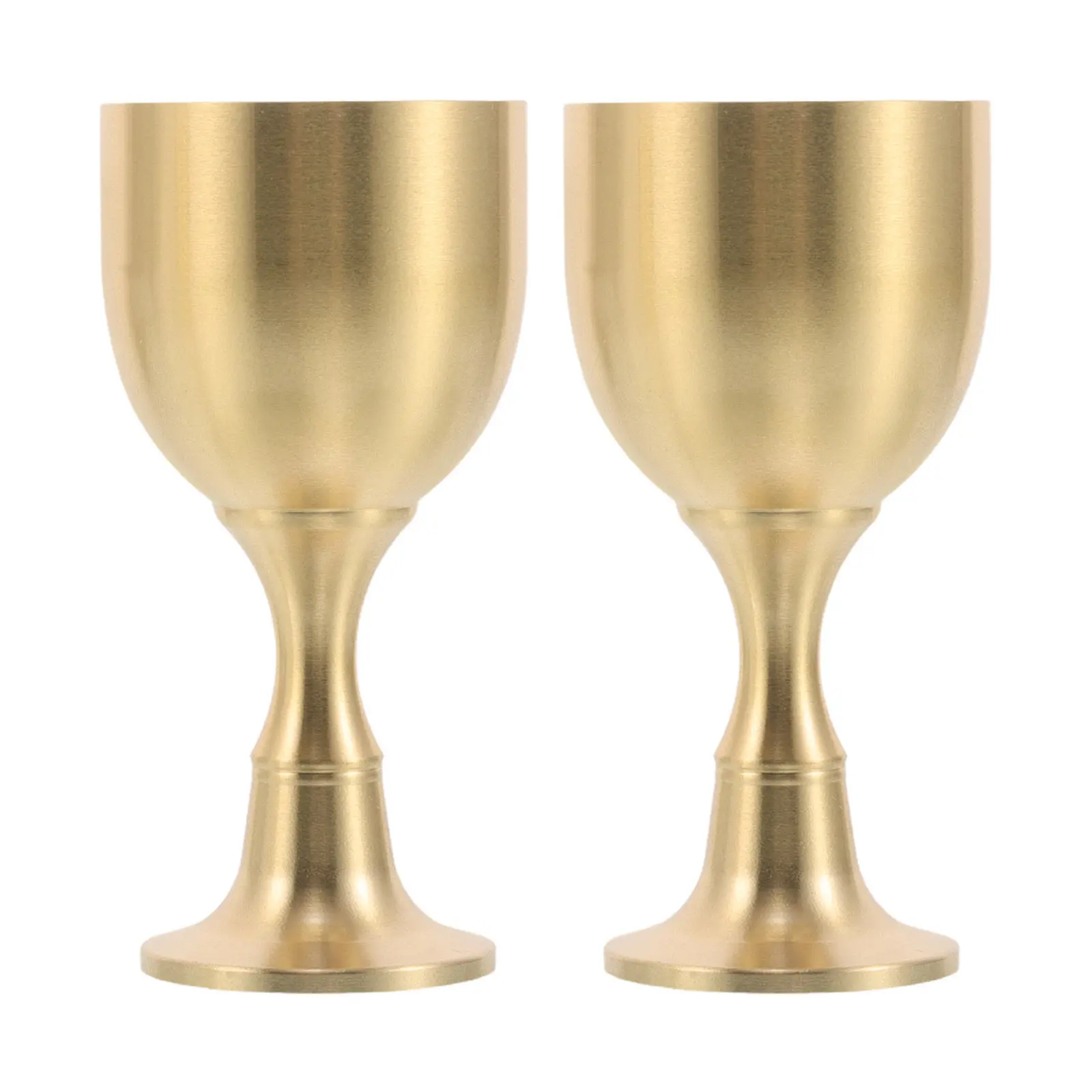 2Pcs Vintage Gold Goblet Retro Brass Chalice Cup Decorative Medieval Drinking Goblet for Christmas Renaissance Fair Worship