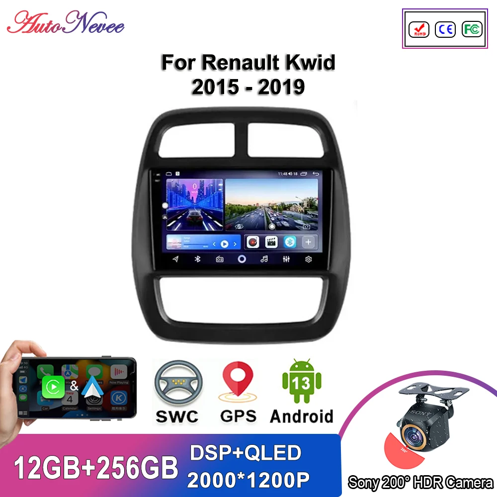 

Android Car DVD For Renault Kwid 2015 - 2019 Car Radio Stereo unit Multimedia Video Player Navigation GPS No 2 din 5G WIFI BT