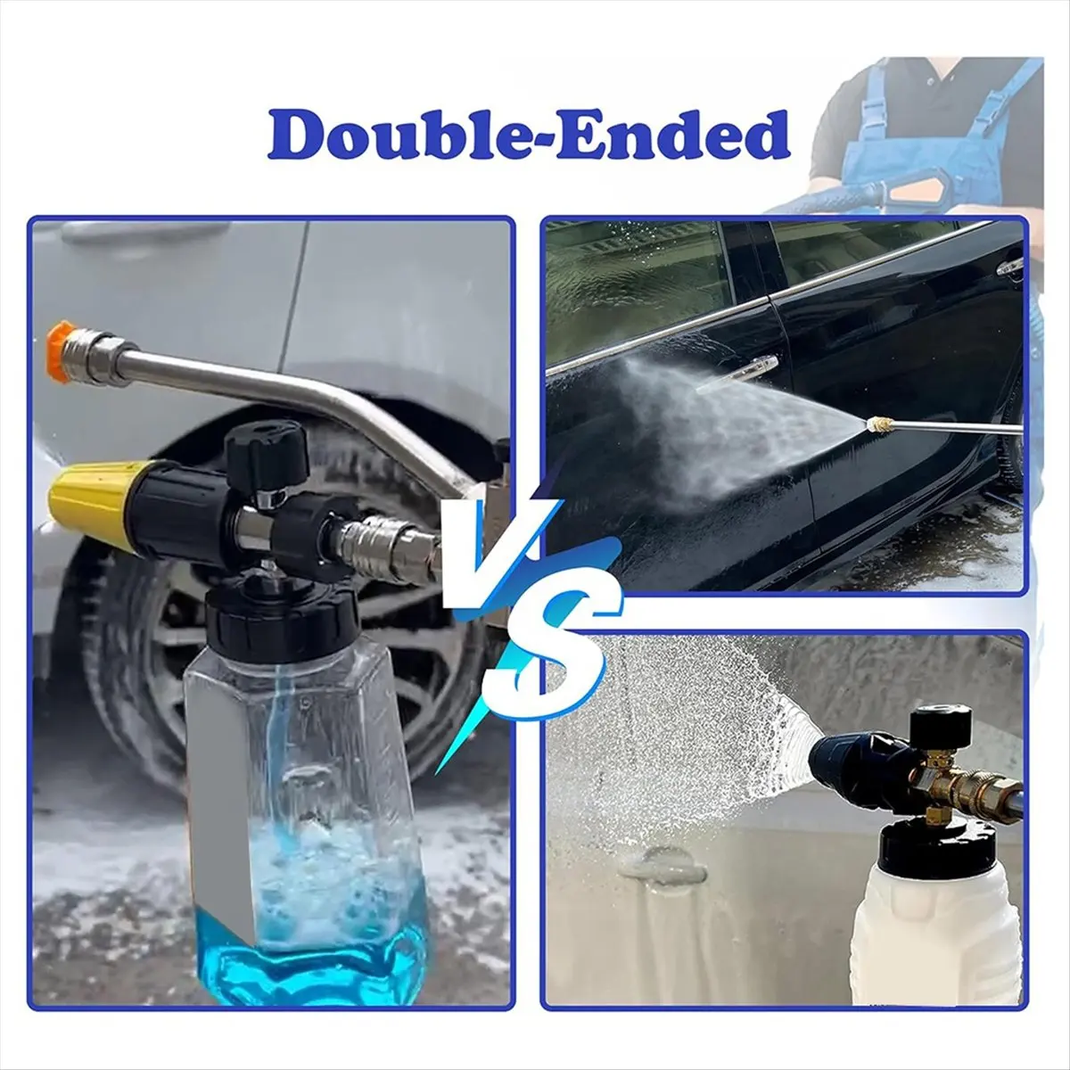 NEW Daily Tool Pressure Washer Foam Cannon with Dual-Connector Accessory,Power Washer Double Tip Attachment for Soap Cannon