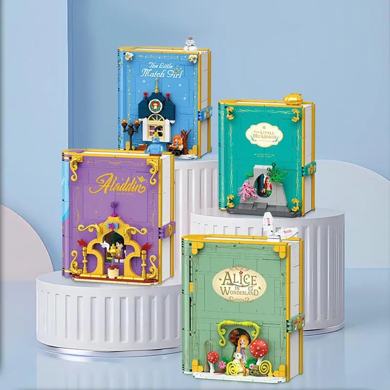 Building Block Book Toy, Building Blocks DIY, 3D Three-Dimensional Fairy Tale Storybook Decoration, Collectible Gift