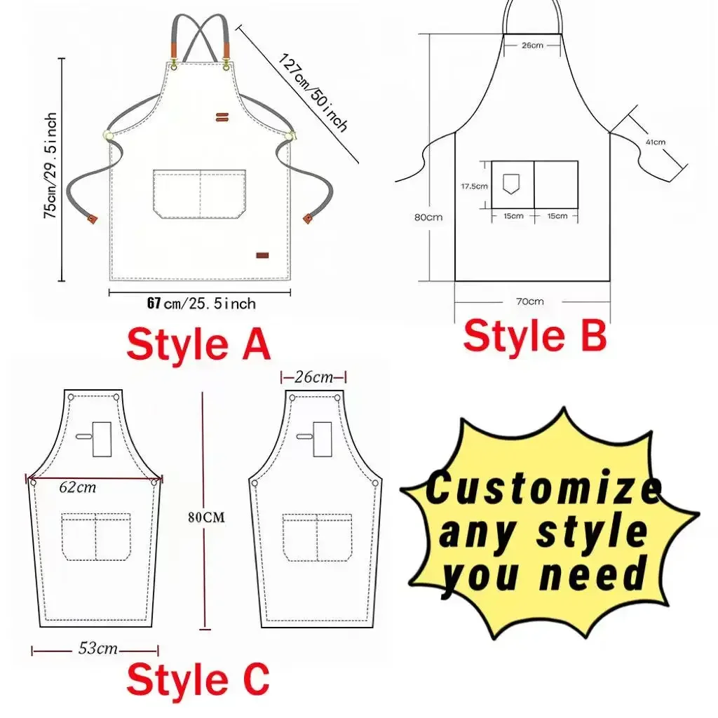 Customized Logo Apron New Kitchen Apron Waterproof Oil Resistant Apron for Coffee Shop Tea Milk Tea Store Home Use Work Apron