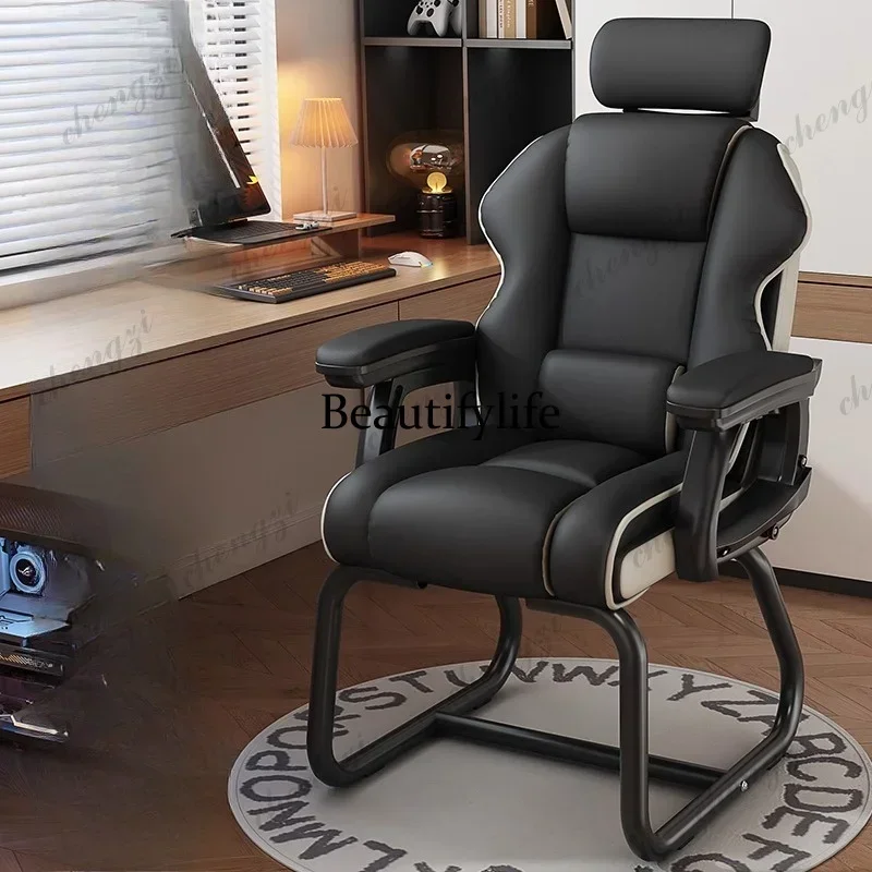 N138  Pillow Wheel Office Chair Armrest Soft Leather Relaxing Office Chair Mesh Comfortable Silla De Escritorio Office Furniture