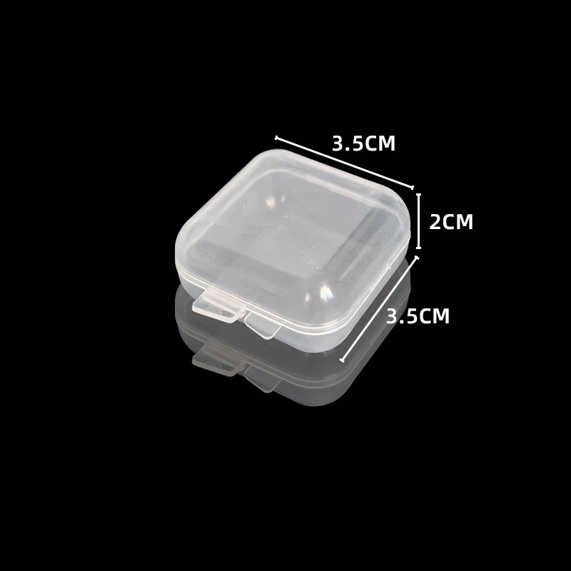 Transparent PP Square Battery Plastic Clamshell Storage Box Mini Portable Button Parts Earplugs Jewelry Dust-proof Plastic Box