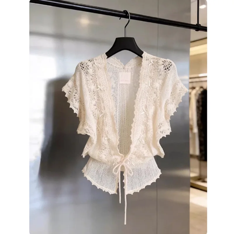 Women Base Layer 2026 New Spring Summer Elegant Cardigan Women Fashion Chic Unique Gentle Stylish Slim Outerwear Tops