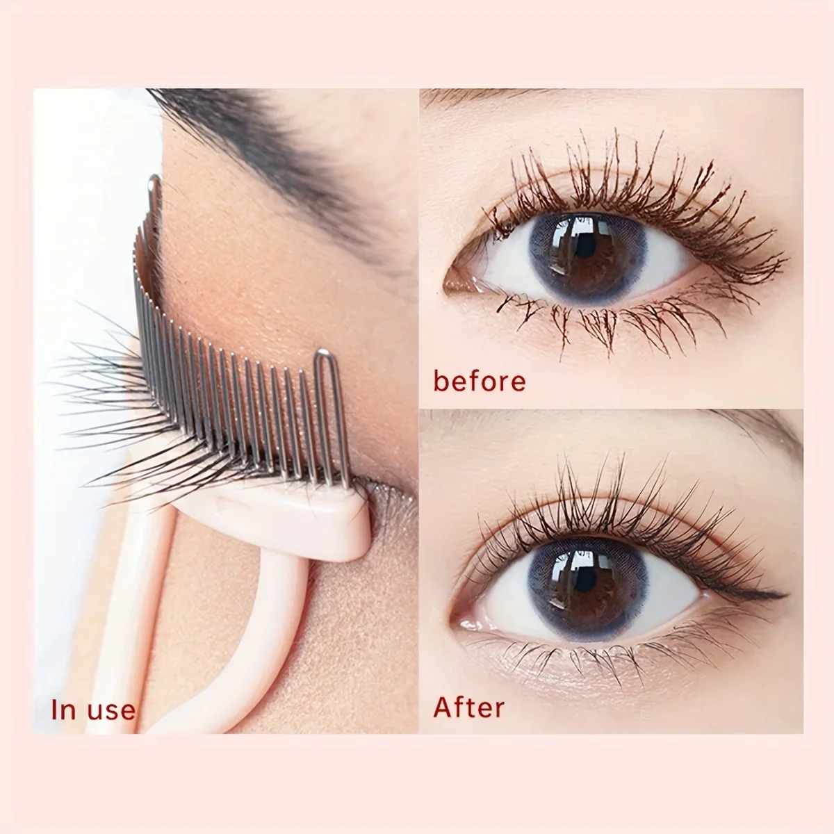 Eyelash Separator Metal Teeth Straight Eyelash Curler Beauty Makeup Stainless Eyelash Brush Comb Mascara Curl Makeup Tool