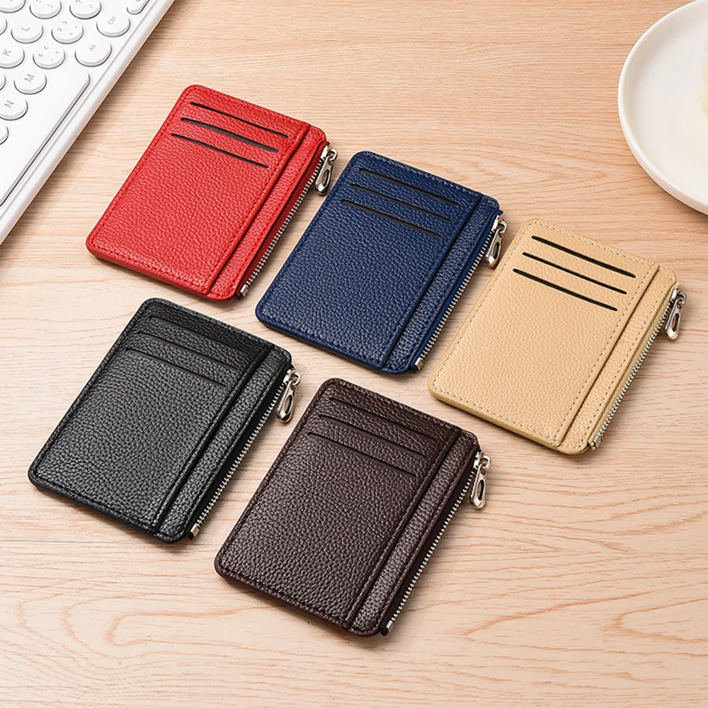 Zipper Coin Purse Fashionable Multi-Card Slots Wallet Pu Leather Card Holder Comfortable Change Pouch For Pocket Travel Women