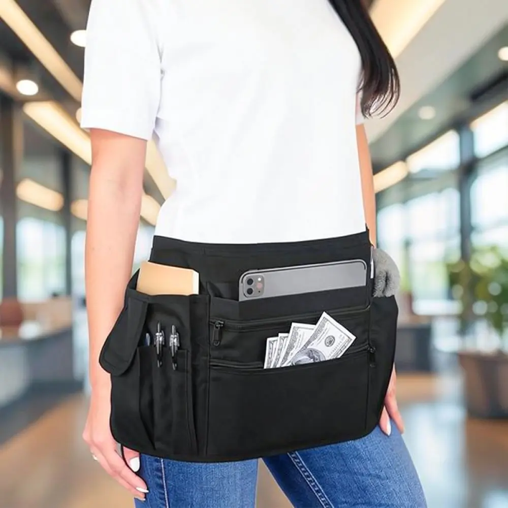 High Quality Oxford Half Apron Multi Pocket Organizer For Busy Service Staff Durable Uniform Accessory For Daily Cleaning