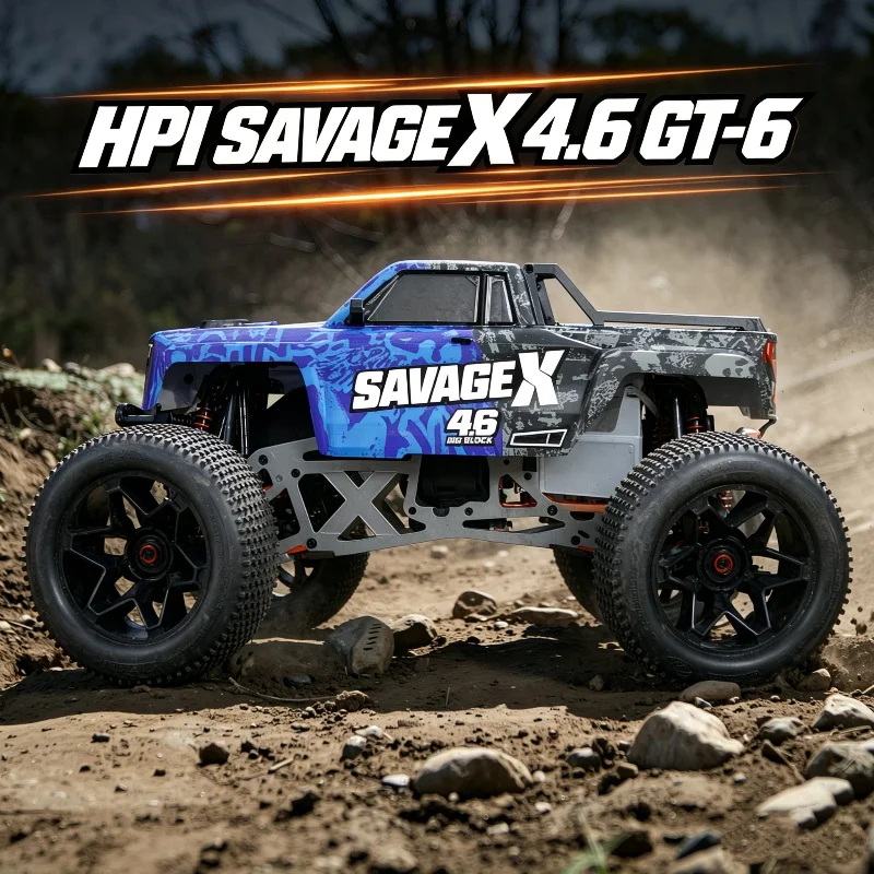 HPI Savage X 4.6 GT-6 1/8 Remote Control Oil-powered Bigfoot 4WD Drive Two-speed Off-road Vehicle Aluminum Chassis Model 160585
