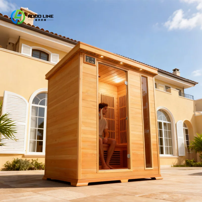 Infrared Outdoor Wooden Sauna European Style Imported Wood 1-8 Persons Courtyard Commercial Custom