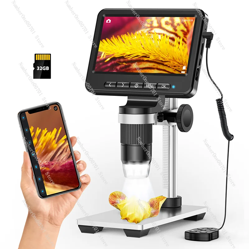 

Portable Electronic Digital Microscope with 5-Inch HD Screen Circuit Board Repair Animal and Plant Observation Coin Jewelry