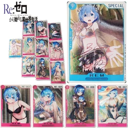 Re:life In un mondo diverso da Zero Rem Ram carta da collezione abbronzante fatta In casa fai da te giocattoli da gioco regalo di compleanno di natale