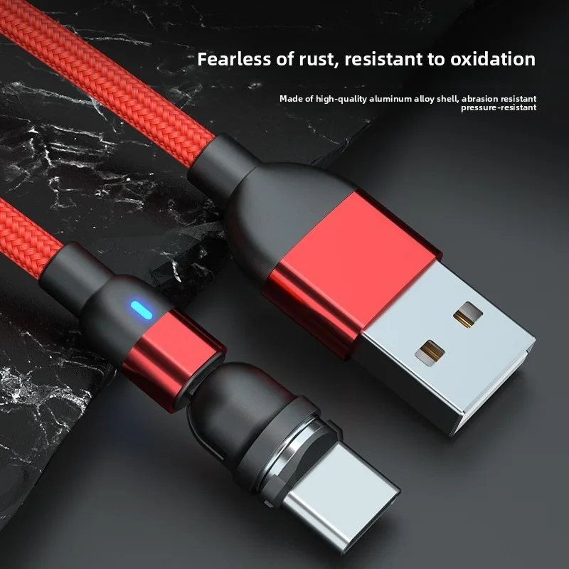 Type-C Magnetic Data Cable with 540-Degree Rotatable Adapter, Strong Magnetism, Compatible with Android Devices