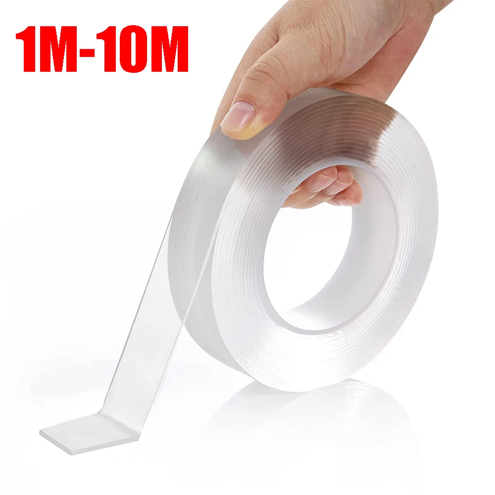 1M-10M Two Sided Adhesive Tape Ultra-strong Double Sided Tape Transparent Washable Strips Mounting Tape for Decoration