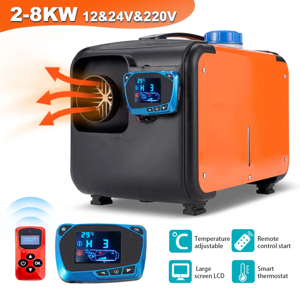 5KW-8KW 12V/ 24V/ 220V 3in 1 Car Air Diesel Parking Heater For Bus Auto Boats Trucks RV Ships Air Diesel Parking Heater