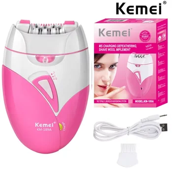 Kemei 189A Women Painless Epilator Rechargeable Body Hair Removal Machine Electric…