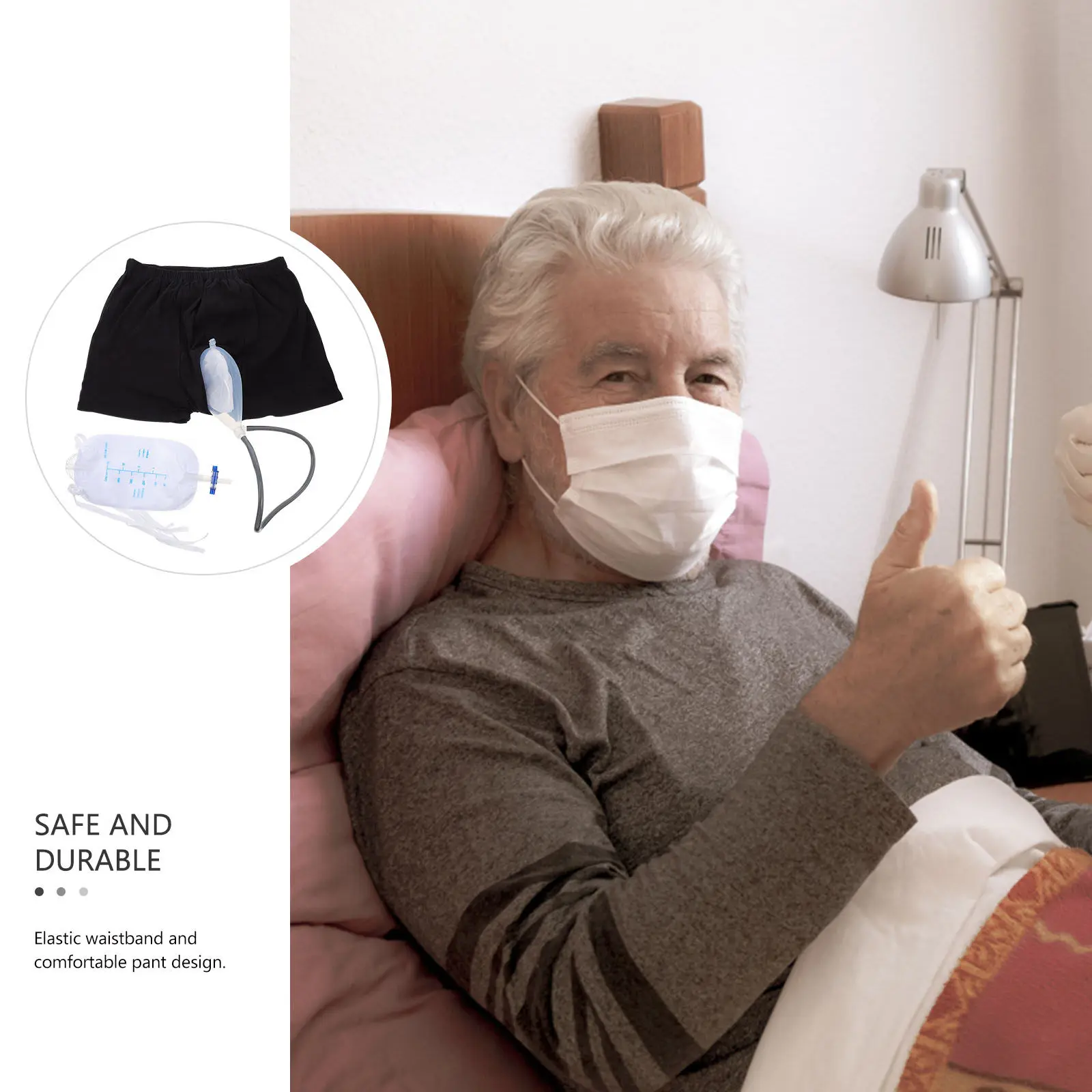1Set Adult Incontinence Underwear Urine Collector Bags Breathable Cotton Leakproof Men Underpants Elderly Diabetes Prostate Care view 6