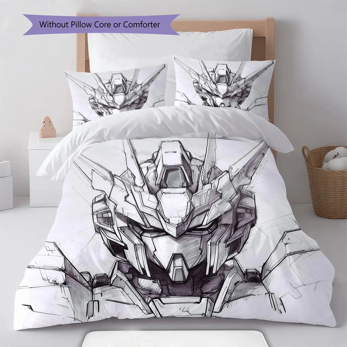 Gundam Group Battle Scene Bedding Set Anime Duvet Cover Polyester Soft Comforter Twin Queen King -QJY
