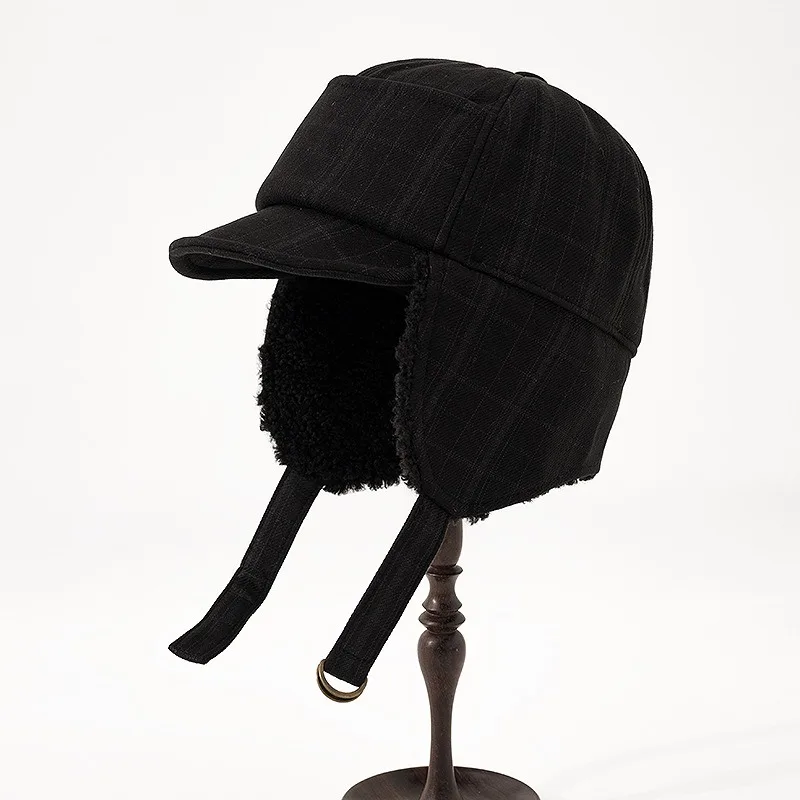 Korean Winter Cold-proof Lei Feng Hat Women's Fashion Thickened Ear Protection Hat Men's Outdoor Warm Plush Flying Bomber Hats