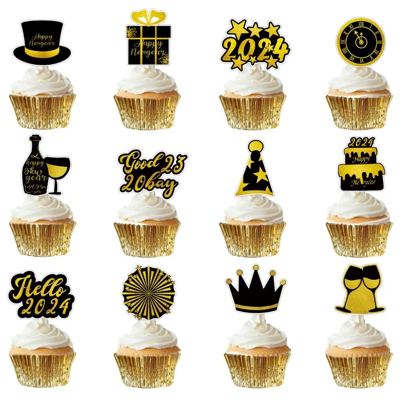 

Happy New Year Party Decoration Cake Cup Flag Insertion Party Dressing