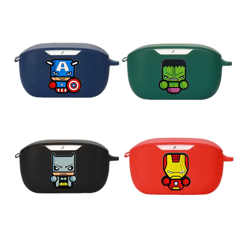 Beast kingdom dos desenhos animados fone de ouvido caso capa para jbl onda botões/buds2/100 silicone sem fio fones escudo protetor com gancho