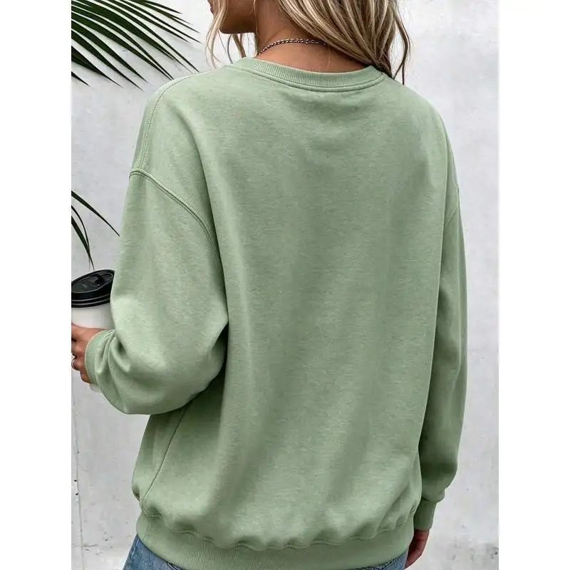 2027 Fall Clothing Women's Plus Size Motivational Crew Neck Sweatshirt - Comfortable Fall and Winter Tops
