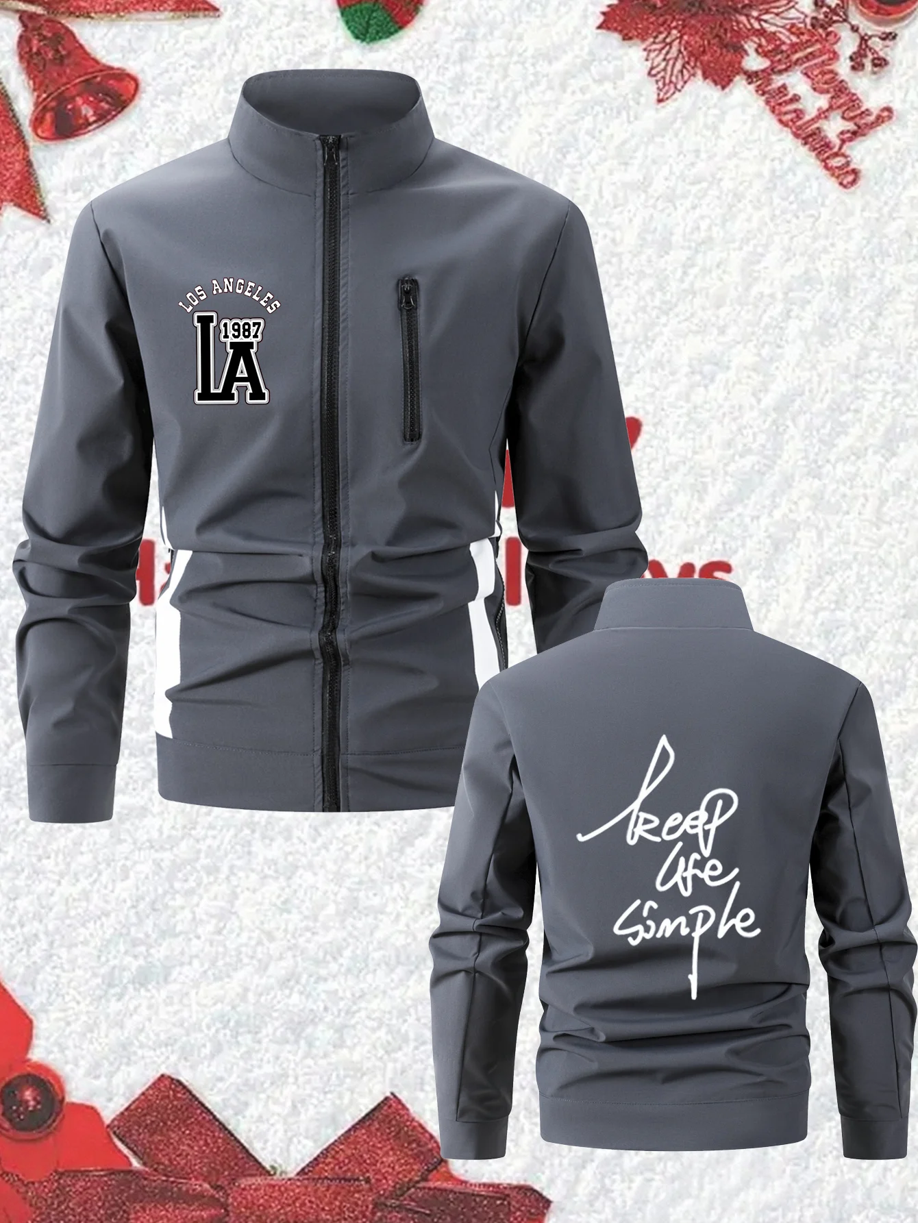 

Мужская весенне-осенняя спортивная куртка на открытом воздухе с воротником-стойкой на молнии, практичная дышащая ткань для повседневного бега, фитнеса и кемпинга