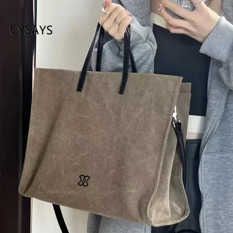 2024 Korean-Style Canvas Tote Bag for Women , INS Style Crossbody Bag with Large Capacity for Work and Commute,Designer Purse