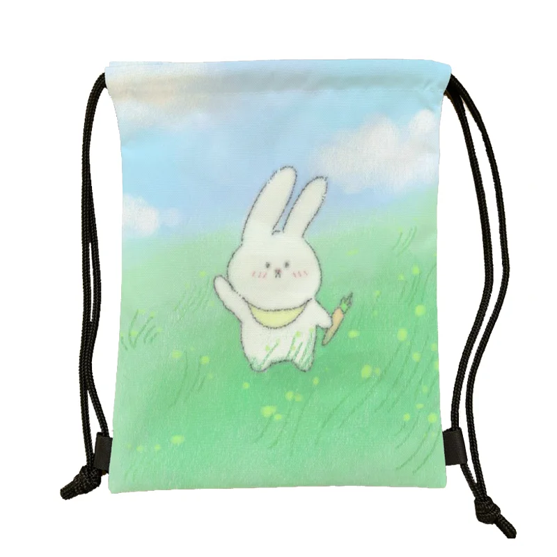 Cartoon series double shoulder storage bag with drawstring drawstring, waterproof basketball strap, durable backpack, backpack