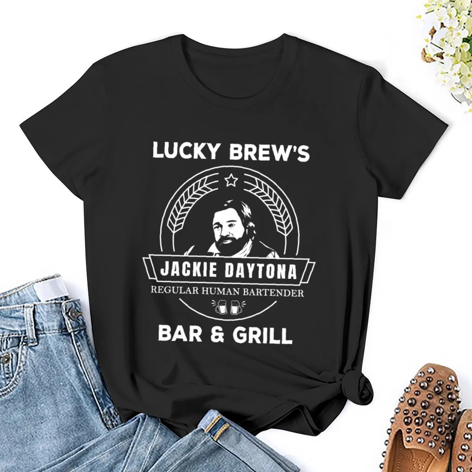 Lucky Brew Jackie Daytona Regular Human barman Bar and Grill t-shirt tees summer top t-shirt dress for Women sexy