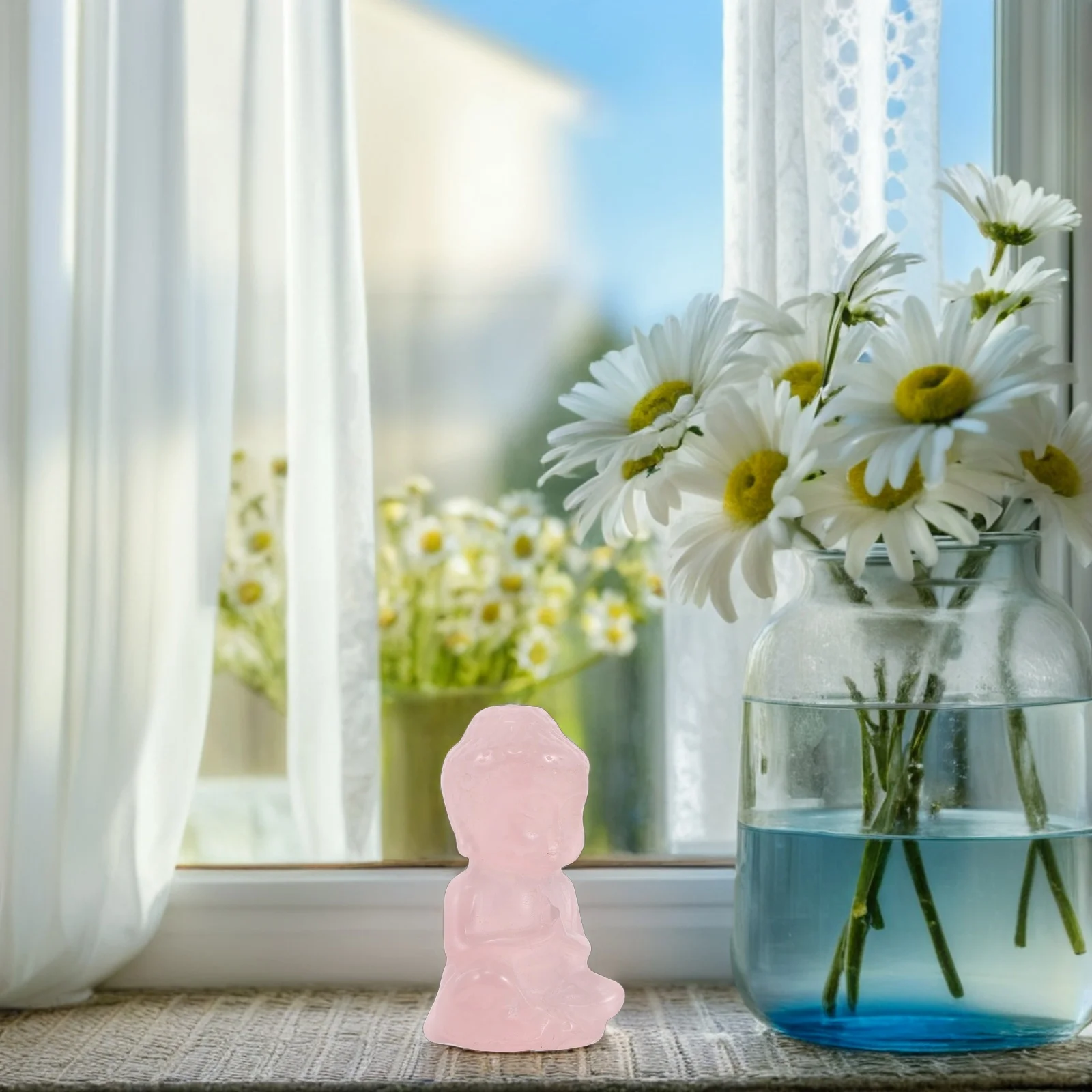 

Розовый кварц Будда ручной работы натуральный кристалл статуя для домашнего декора дзен сад медитация духовная комната фэн-шуй