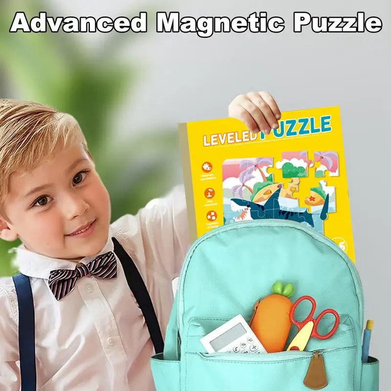 Magnetic Jigsaw Puzzle Educational Learning Puzzles Toys Car Activities Toy Jigsaw Puzzles Toy Portable Game Preschool Learning