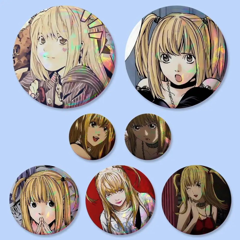 Amane Misa Death Note Badges Button Round Creative Pin Brooch Badge Bag Decor Accessories Fans Collect Friends Gifts