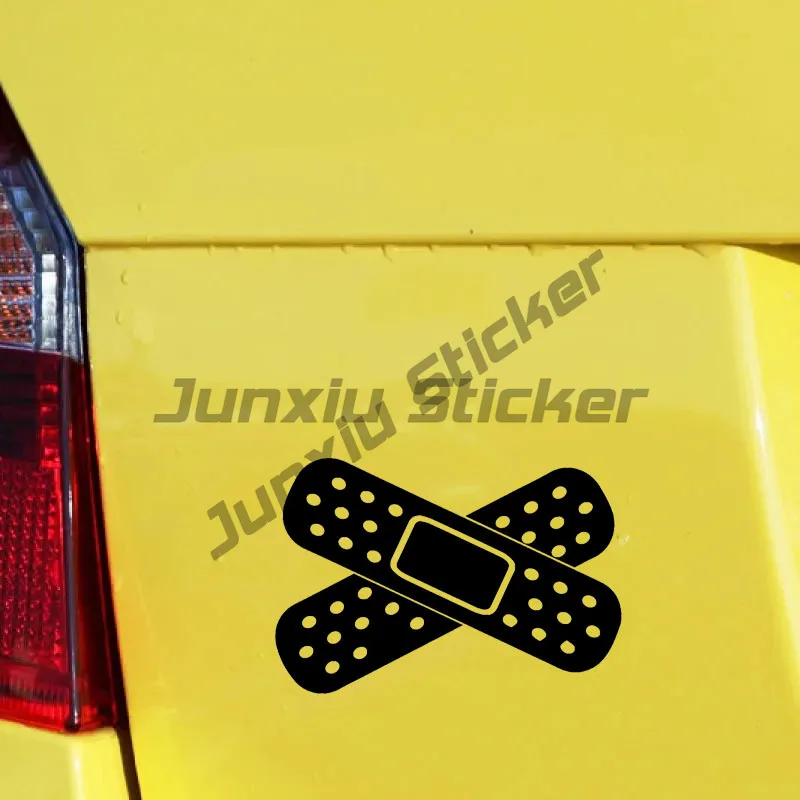 Funny Band Aid Car Bumpers Window Vinyl Decal  Creative Stickers and Car Styling Decors on Motorcycle