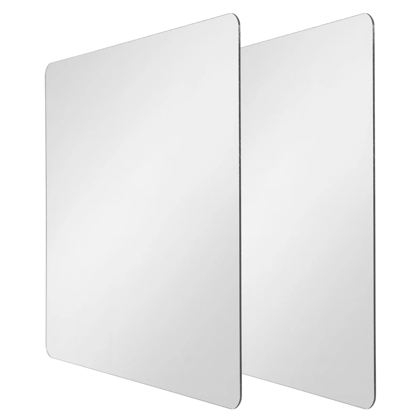 

2Pcs Stick on Mirror Tiles Acrylic Bathroom Wall Decor Self Adhesive Rounded Edges Mirror Acrylic Wall Sticker
