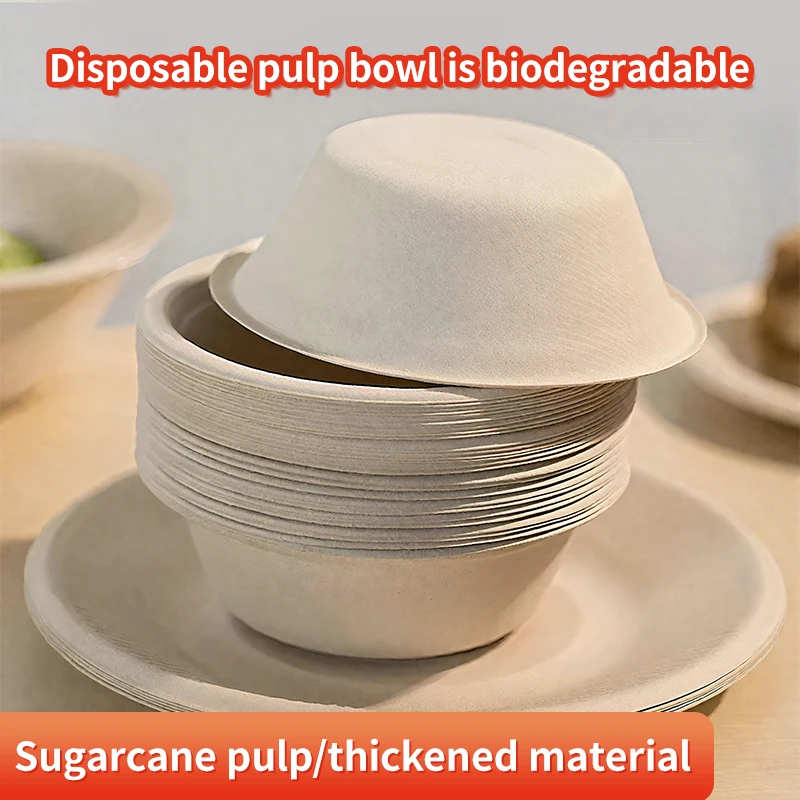 

50/PCSDisposable Paper Bowls Holiday Family Parties Disposable Paper Bowls Soup Desserts Fruit Salads Ice Cream Oatmeal Party
