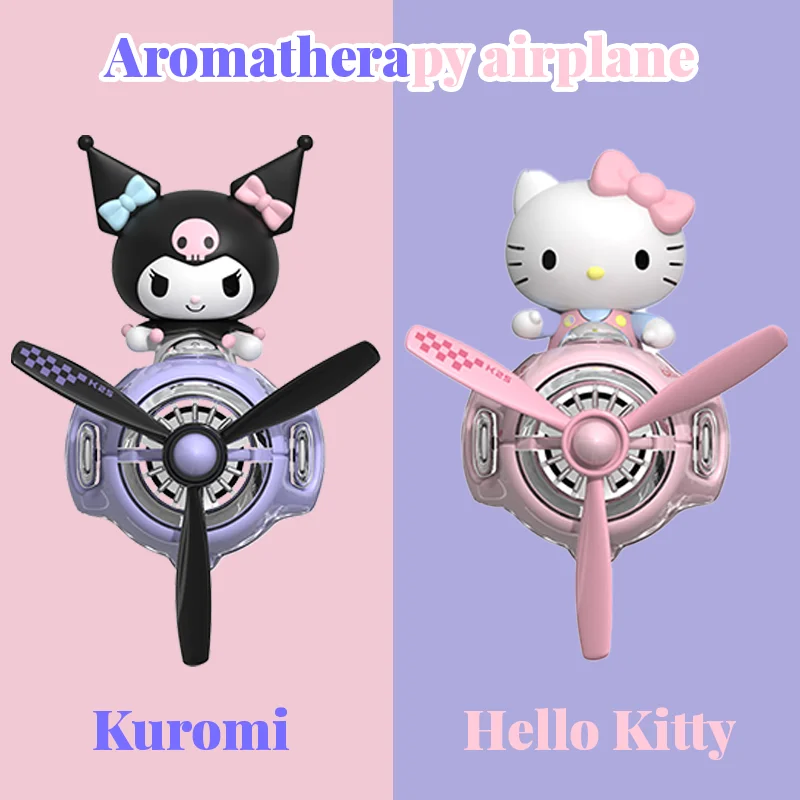 Hello Kitty Kuromi Aroma Odorless Car Accessories Interor Decorations Inside Ornament Plane Car Air Fresheners Vent Clip