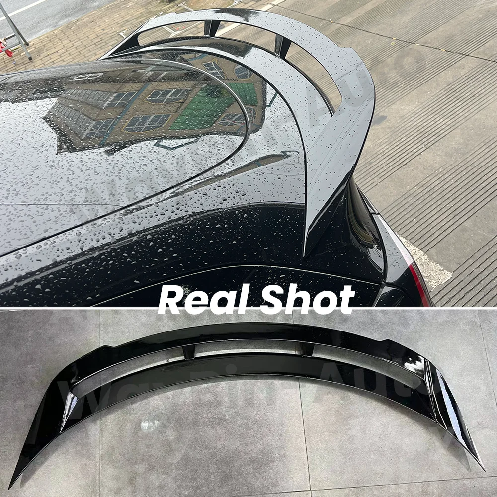 Racing Rear Spoiler For Tesla Model Y 2020- 2024 Rear Trunk Wing ABS Plastic rear Trims Black Carbon Body Kits Auto Accessory