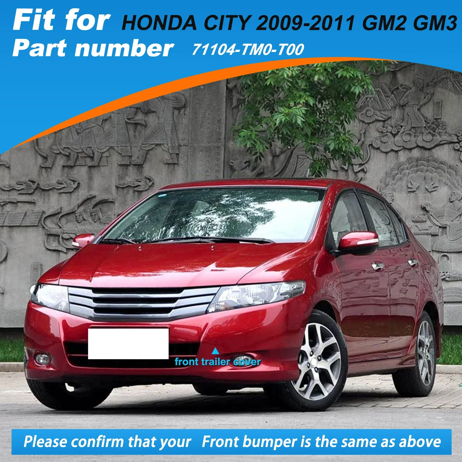 Rear Bumper Tow Hook Cover Cap Towing Eye Fit For HONDA CITY 2009 2010 2011 GM2 GM3 71104-TM0-T00 - Image 3