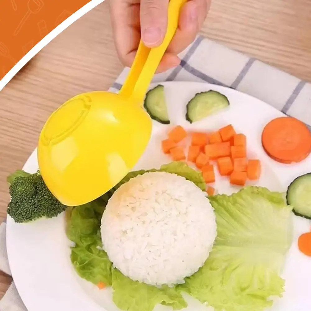 ملعقة وعاء تجارية شبه دائرية أداة خبز السوشي أصفر قابل لإعادة الاستخدام لصنع المنزل مغرفة ملعقة أرز للمطبخ غير لاصقة #3