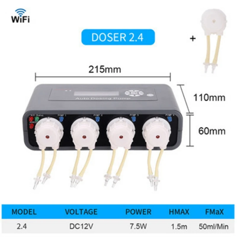 New jebao DM-4.4 wifi mini aquarium tank titration pump coral automatic titration system dosing pump DM-4 dos